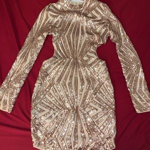 Rose gold midi dress